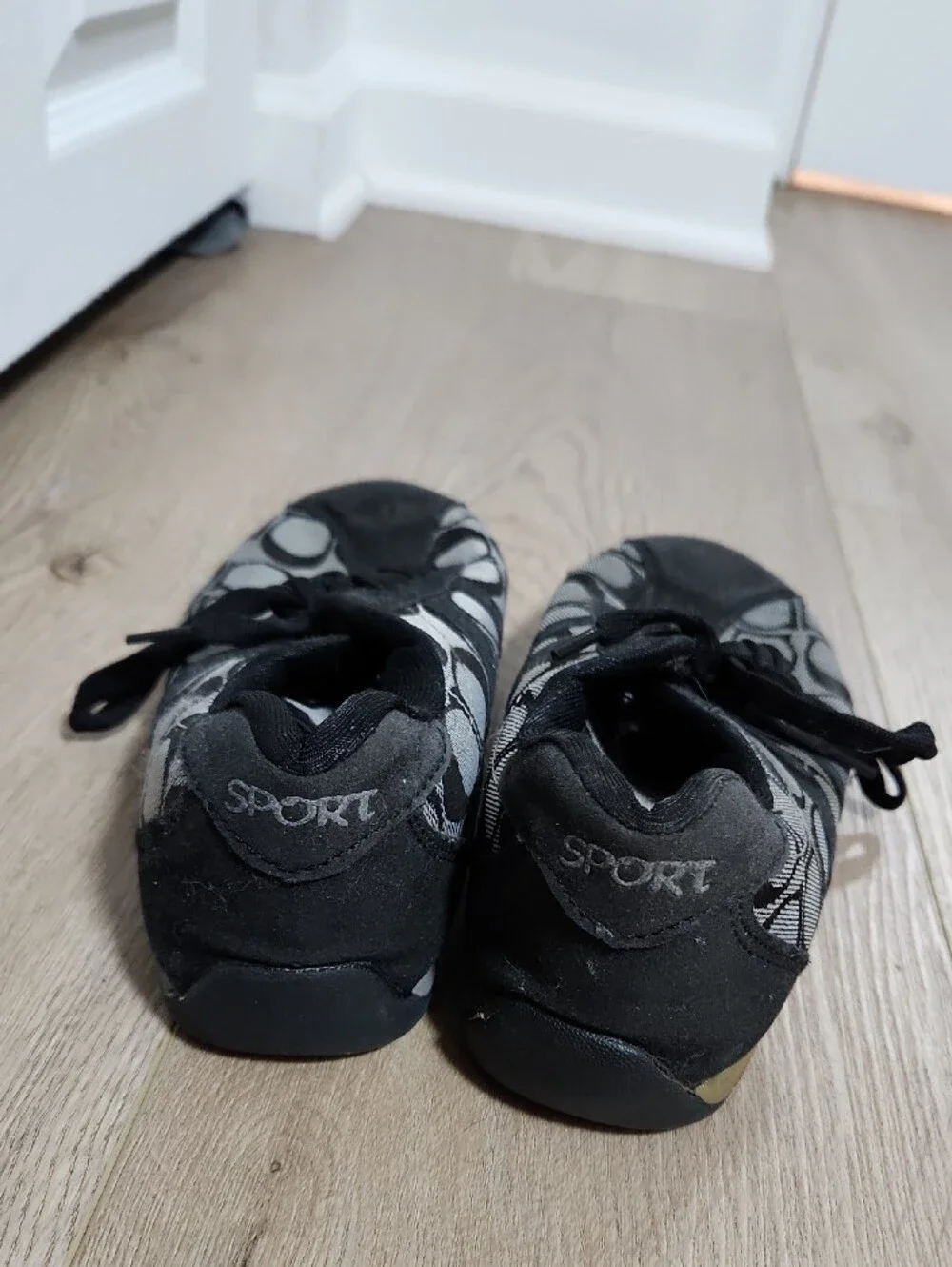 Coach Black and Gray Signature-Print Sneakers